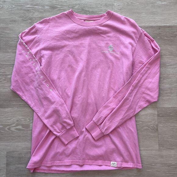Simply Southern "Blame it all on my roots" Long Sleeve Shirt Pink Women's-Size M - Picture 2 of 6